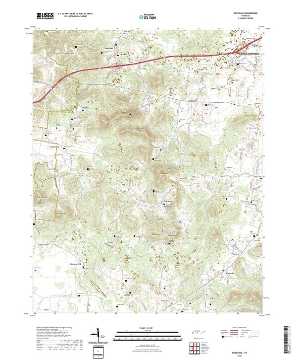 Rockvale, TN — USGS 7.5-minute topo (2022)