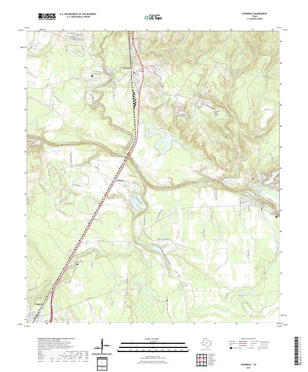 Goodrich, TX — USGS 7.5-minute topo (2022)