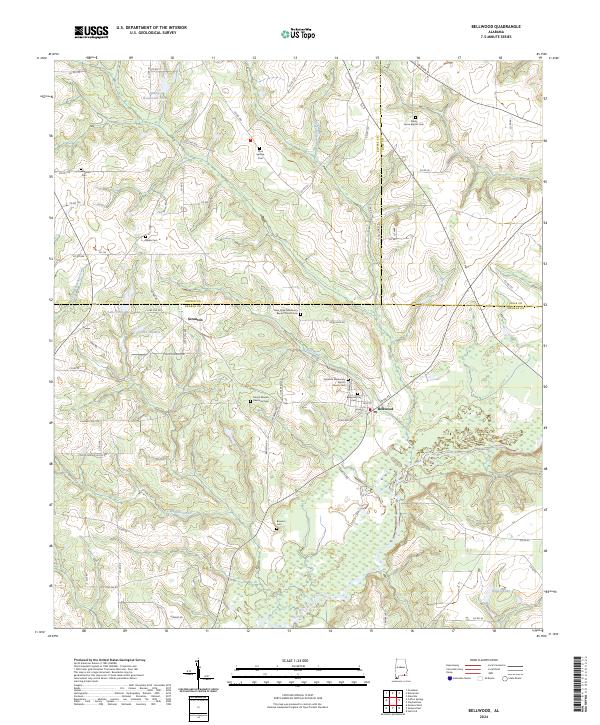 Bellwood, AL — USGS 7.5-minute topo (2024)