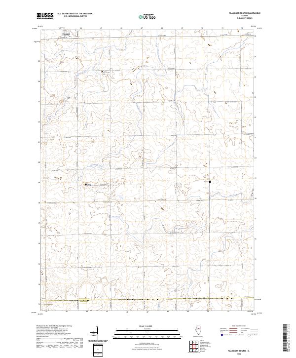 Flanagan South, IL — USGS 7.5-minute topo (2024)