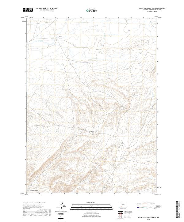 North Packsaddle Canyon, WY — USGS 7.5-minute topo (2021)