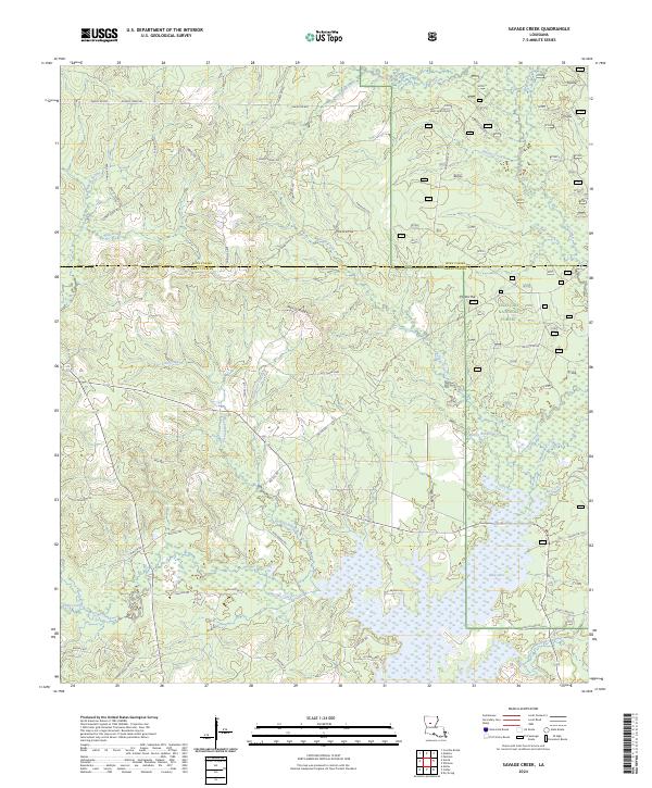 Savage Creek, LA — USGS 7.5-minute topo (2024)