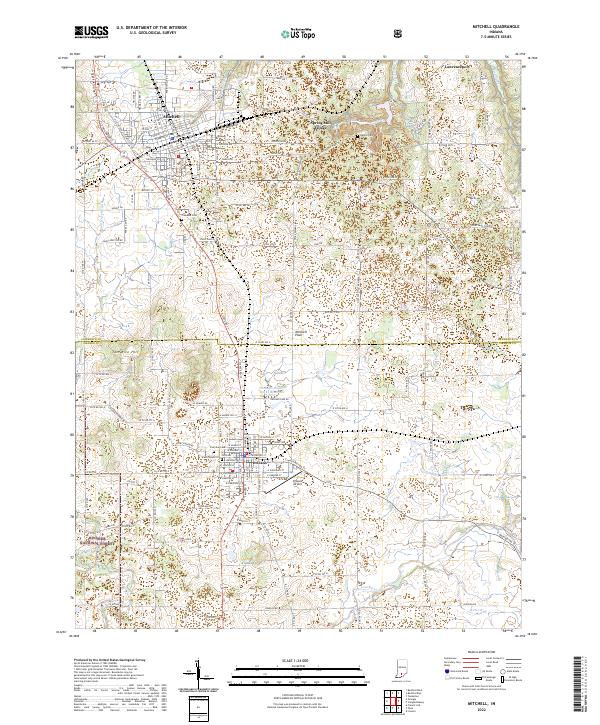 Mitchell, IN — USGS 7.5-minute topo (2022)
