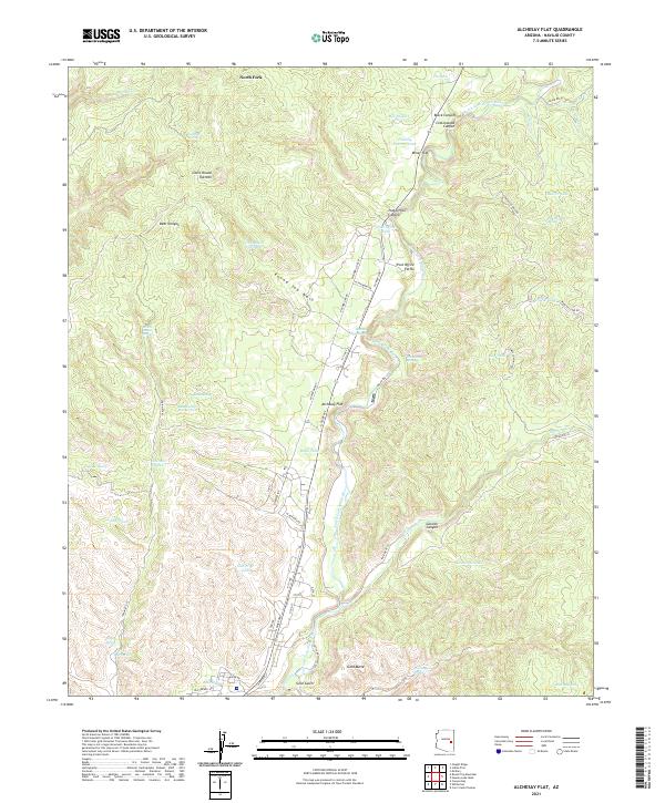 Alchesay Flat, AZ — USGS 7.5-minute topo (2021)
