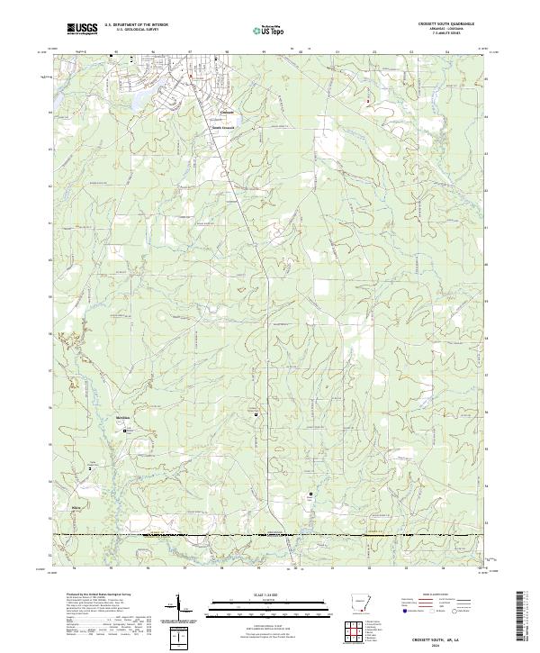 Crossett South, AR-LA — USGS 7.5-minute topo (2024)