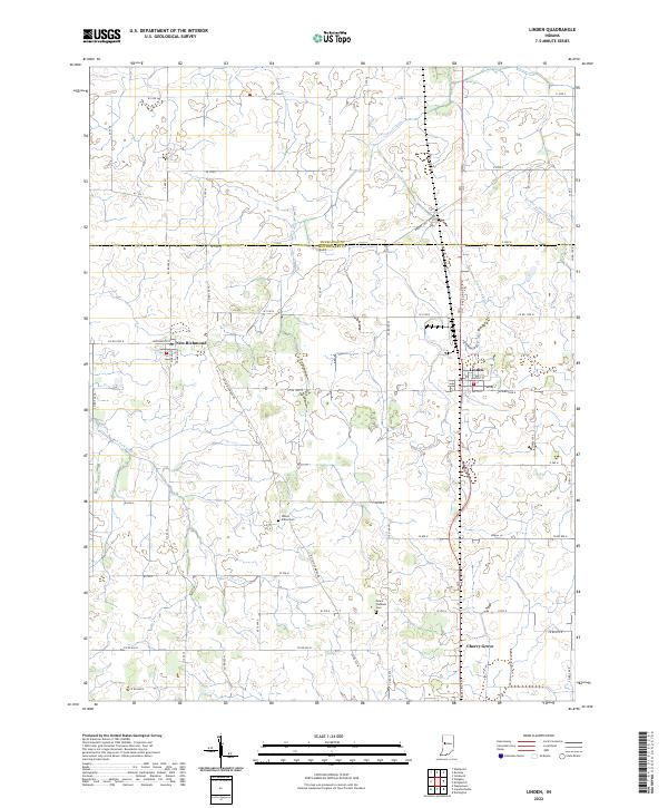 Linden, IN — USGS 7.5-minute topo (2022)