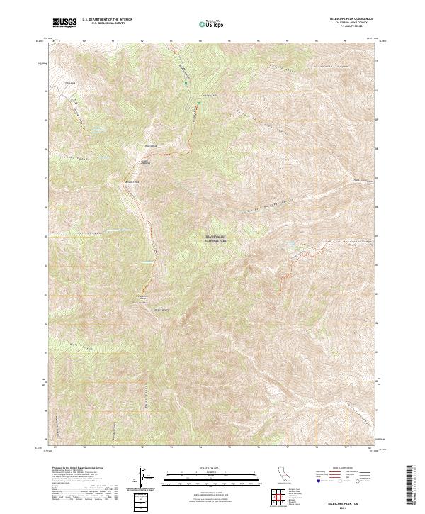 Telescope Peak, CA — USGS 7.5-minute topo (2021)