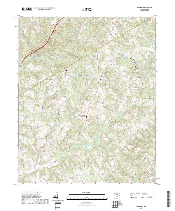 Five Forks, SC — USGS 7.5-minute topo (2024)