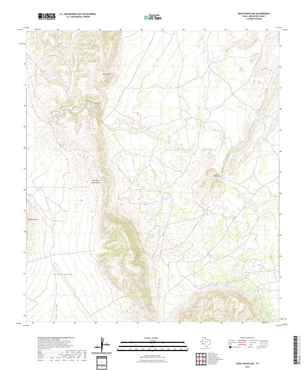 Rock House Gap, TX — USGS 7.5-minute topo (2022)