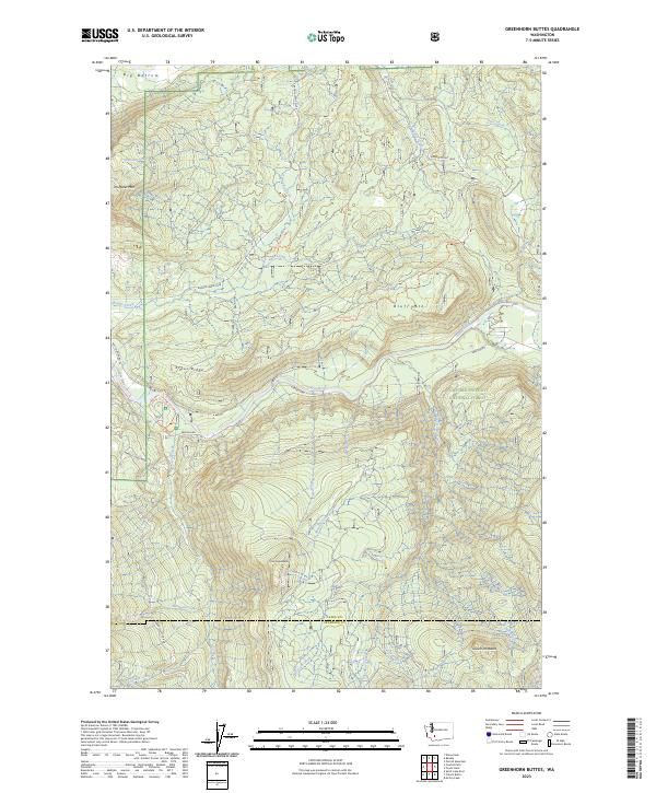 Greenhorn Buttes, WA — USGS 7.5-minute topo (2023)