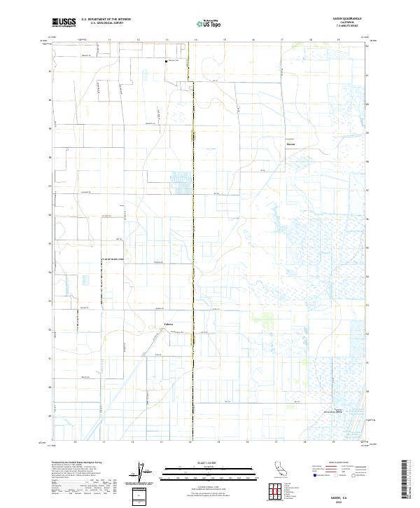 Saxon, CA — USGS 7.5-minute topo (2022)