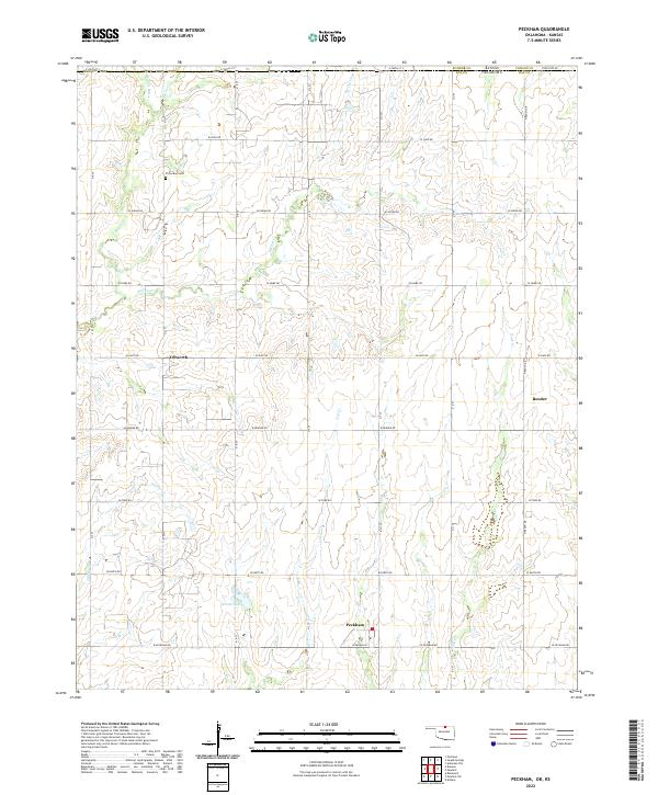 Peckham, OK-KS — USGS 7.5-minute topo (2022)