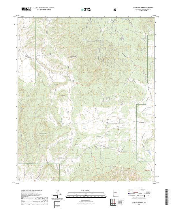 White Oaks North, NM — USGS 7.5-minute topo (2023)