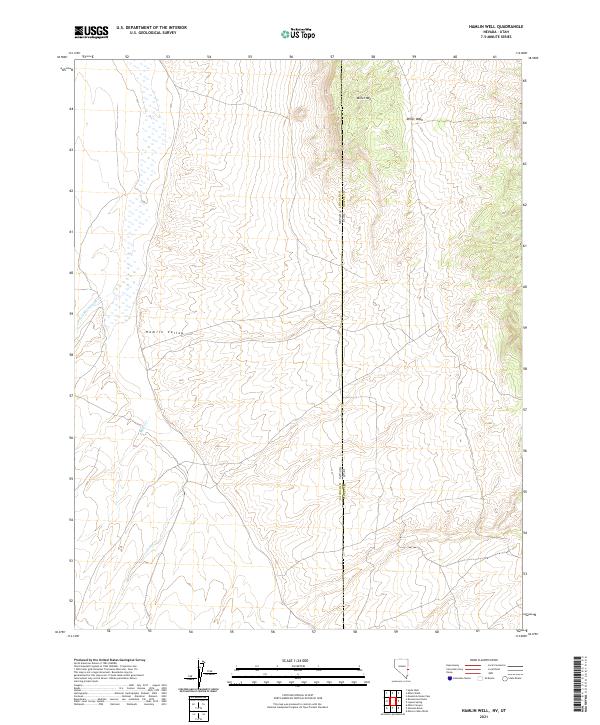 Hamlin Well, NV-UT — USGS 7.5-minute topo (2021)
