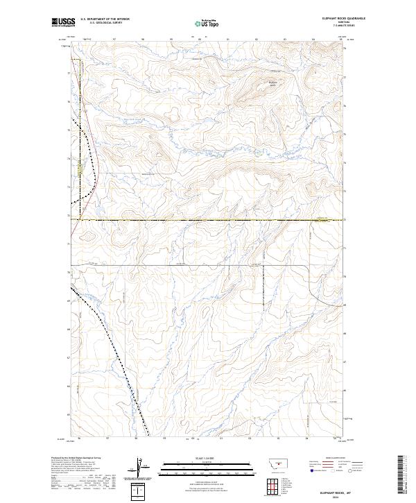 Elephant Rocks, MT — USGS 7.5-minute topo (2024)