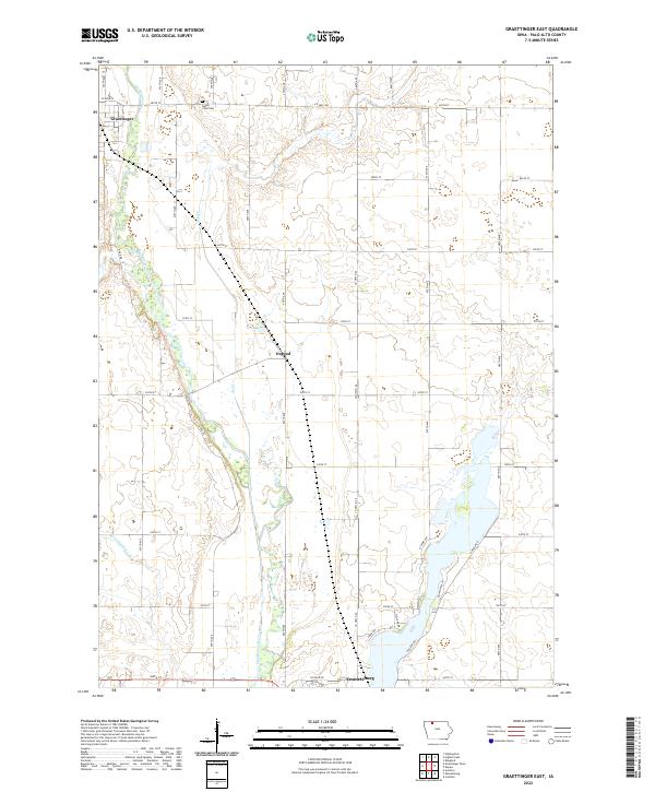 Graettinger East, IA — USGS 7.5-minute topo (2022)
