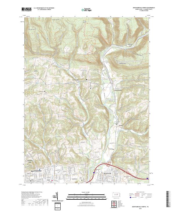 Montoursville North, PA — USGS 7.5-minute topo (2023)