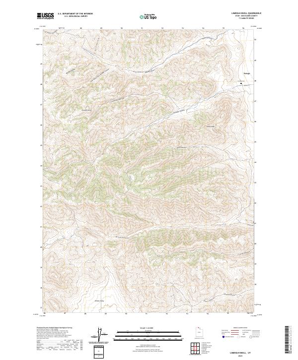 Limekiln Knoll, UT — USGS 7.5-minute topo (2023)