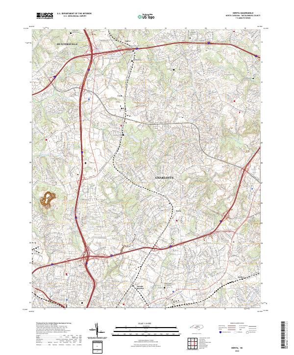 Derita, NC — USGS 7.5-minute topo (2022)
