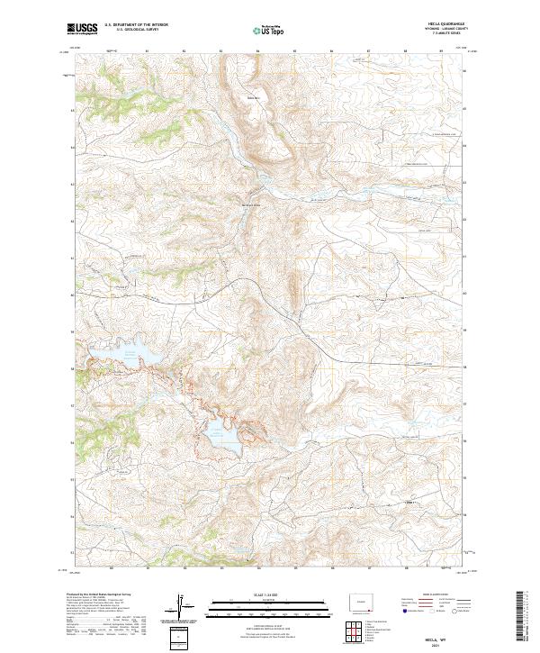 Hecla, WY — USGS 7.5-minute topo (2021)