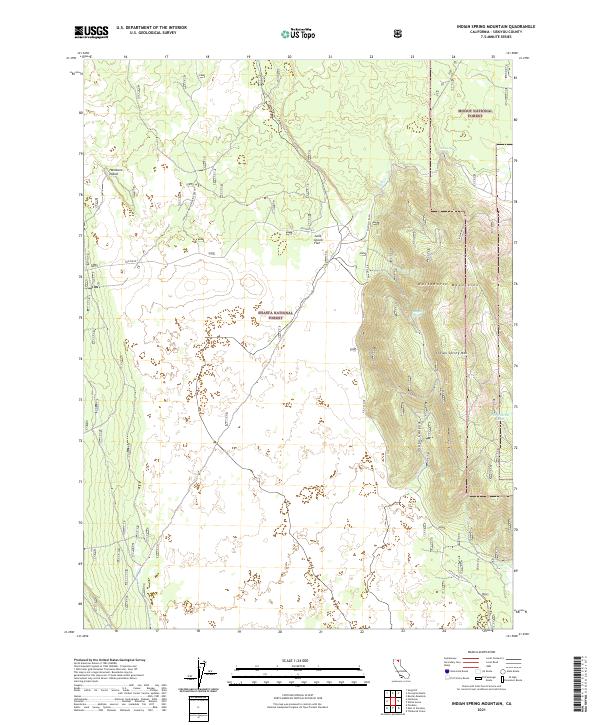 Indian Spring Mountain, CA — USGS 7.5-minute topo (2021)