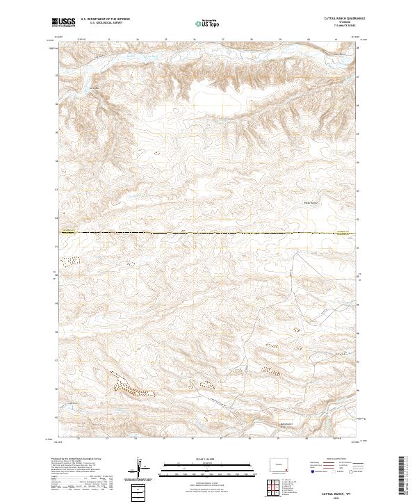 Cattail Ranch, WY — USGS 7.5-minute topo (2021)