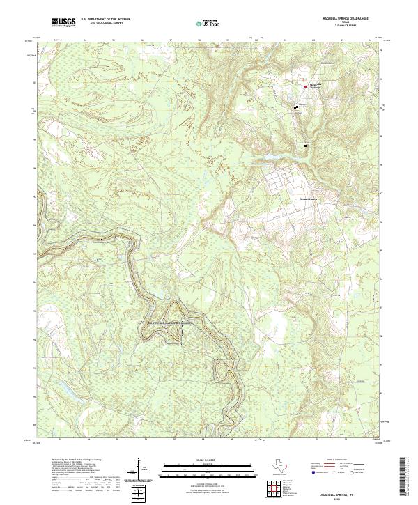 Magnolia Springs, TX — USGS 7.5-minute topo (2022)