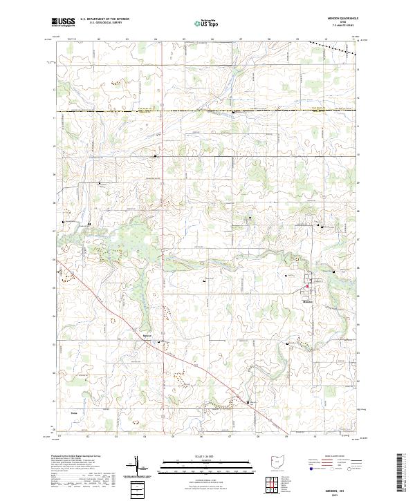 Mendon, OH — USGS 7.5-minute topo (2023)