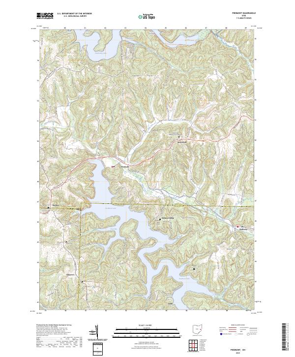 Piedmont, OH — USGS 7.5-minute topo (2023)