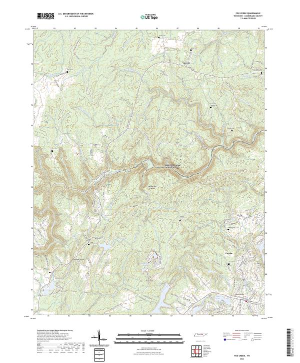 Fox Creek, TN — USGS 7.5-minute topo (2022)
