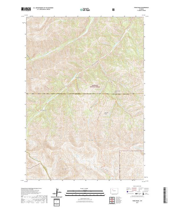 Twin Peaks, WY — USGS 7.5-minute topo (2021)