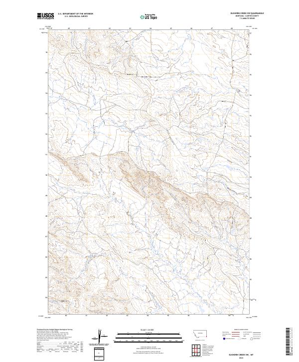 Elkhorn Creek SW, MT — USGS 7.5-minute topo (2024)