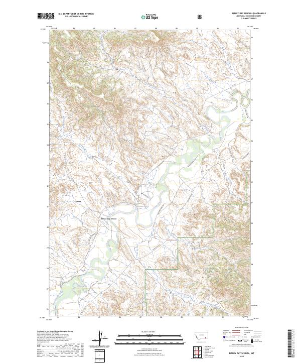 Birney Day School, MT — USGS 7.5-minute topo (2024)