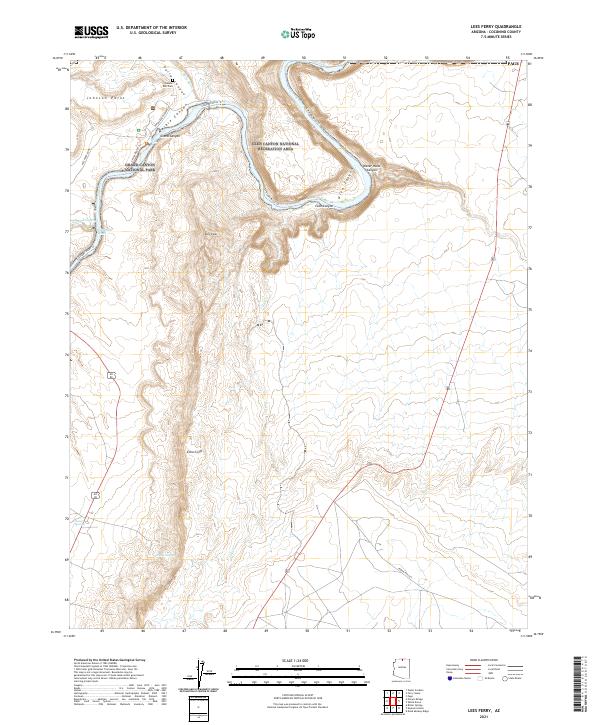 Lees Ferry, AZ — USGS 7.5-minute topo (2021)
