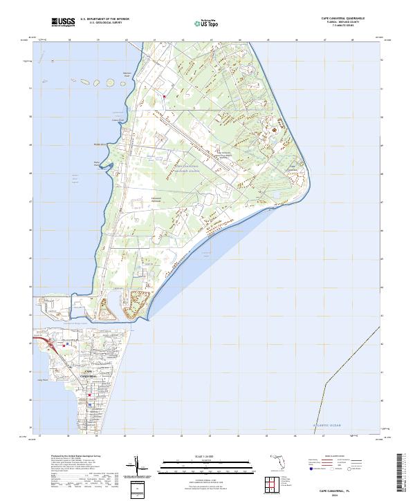 Cape Canaveral, FL — USGS 7.5-minute topo (2024)