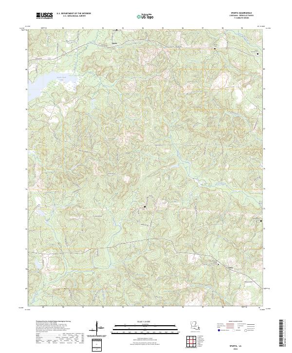 Sparta, LA — USGS 7.5-minute topo (2024)