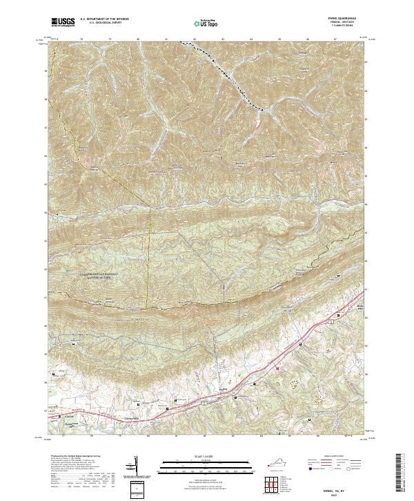 Ewing, VA-KY — USGS 7.5-minute topo (2022)