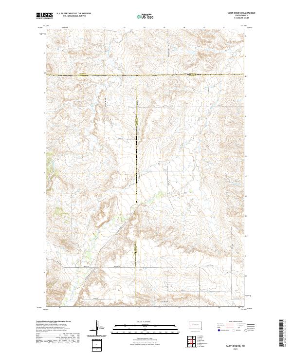 Saint Onge SE, SD — USGS 7.5-minute topo (2021)
