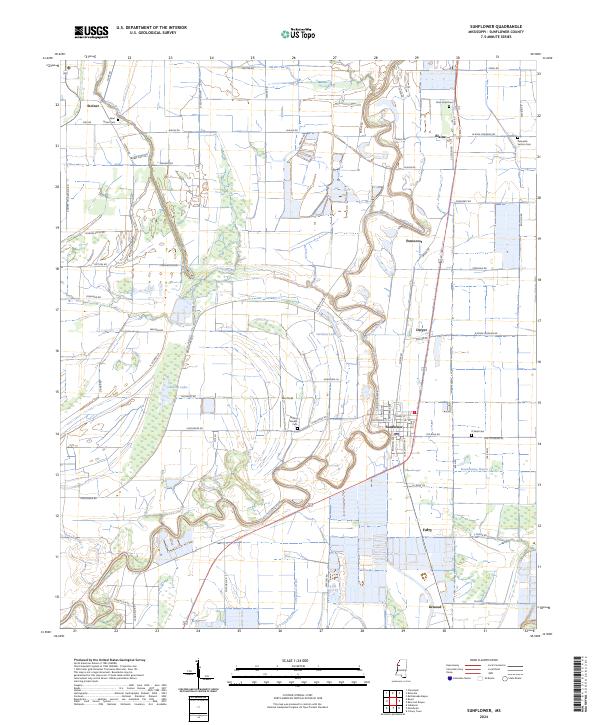 Sunflower, MS — USGS 7.5-minute topo (2024)