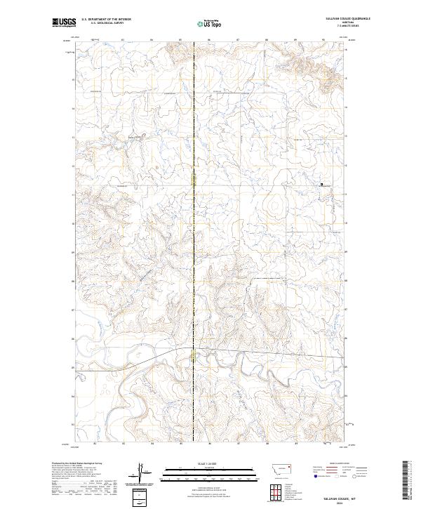 Sullivan Coulee, MT — USGS 7.5-minute topo (2024)