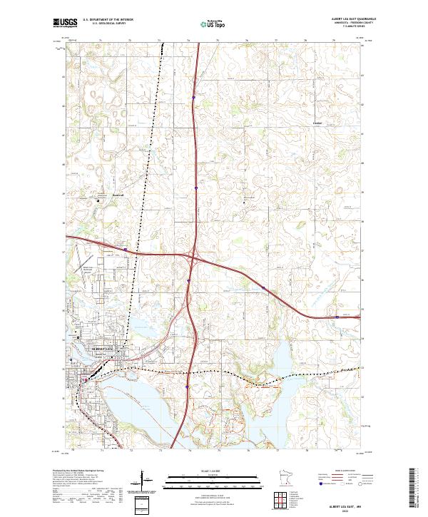 Albert Lea East, MN — USGS 7.5-minute topo (2022)
