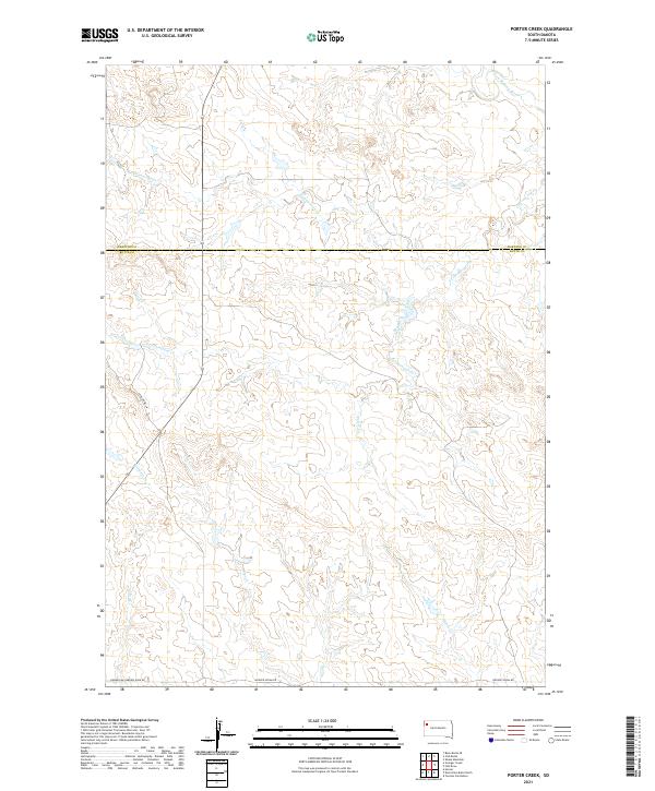 Porter Creek, SD — USGS 7.5-minute topo (2021)