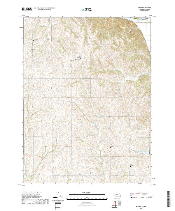 Barada, NE-MO — USGS 7.5-minute topo (2021)