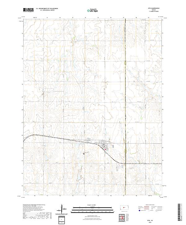 Otis, KS — USGS 7.5-minute topo (2022)