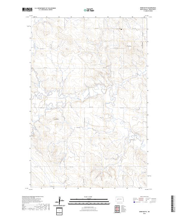 Ziner Butte, ND — USGS 7.5-minute topo (2024)
