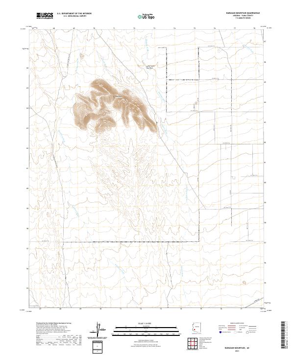 Baragan Mountain, AZ — USGS 7.5-minute topo (2021)