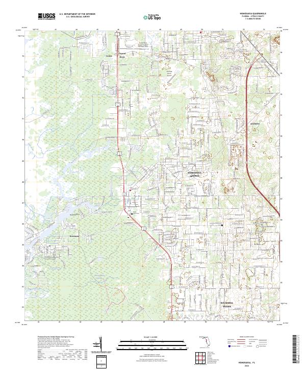 Homosassa, FL — USGS 7.5-minute topo (2024)