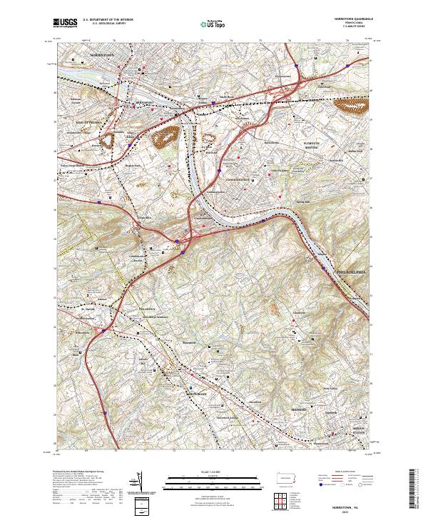 Norristown, PA — USGS 7.5-minute topo (2023)