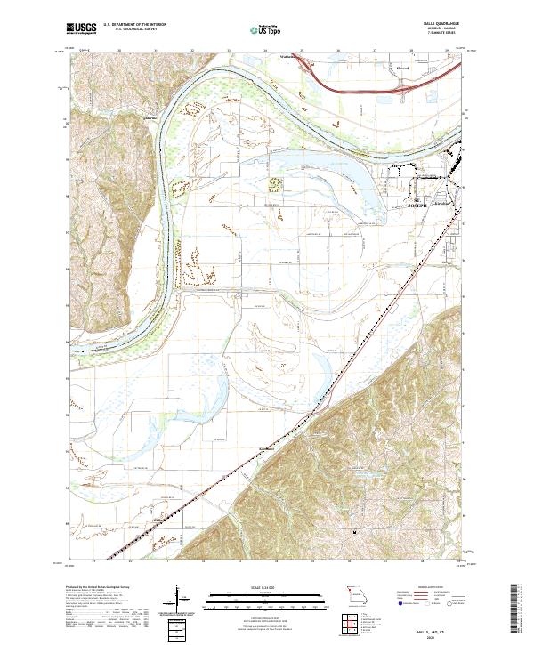 Halls, MO-KS — USGS 7.5-minute topo (2021)