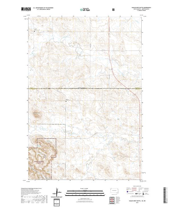 Eagles Nest Butte, SD-ND — USGS 7.5-minute topo (2021)
